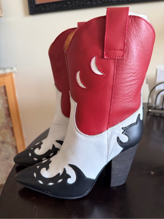 dingo Shoes - dingo Red White and Black Western Heel Boots